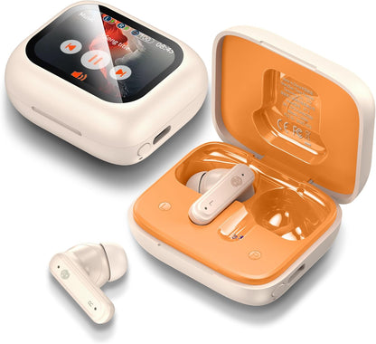 Wireless Earbuds Bluetooth 5.4 Headphones, Touch Screen, Active Noise Cancelling, USB Charging Case for iPhone/Android