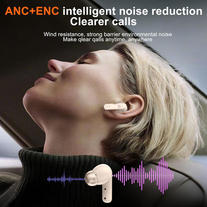 Wireless Earbuds Bluetooth 5.4 Headphones, Touch Screen, Active Noise Cancelling, USB Charging Case for iPhone/Android