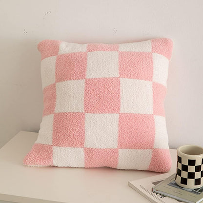 Decorative Microfiber Throw Pillow Covers 18x18 Inch Set of 2 Checkered