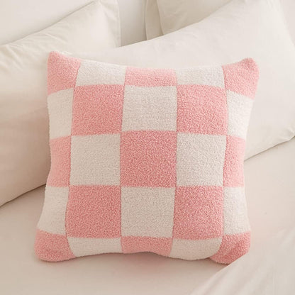Decorative Microfiber Throw Pillow Covers 18x18 Inch Set of 2 Checkered