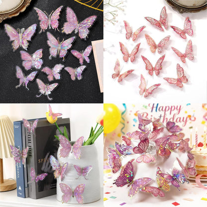 3D Butterfly Wall Decor, 60Pcs Pink Wall Art Decal Party Decoration