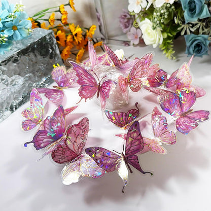 3D Butterfly Wall Decor, 60Pcs Pink Wall Art Decal Party Decoration