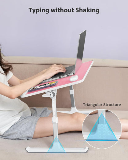 Height & Angle Adjustable Laptop Stand for Bed, Lap Desk Tray Table