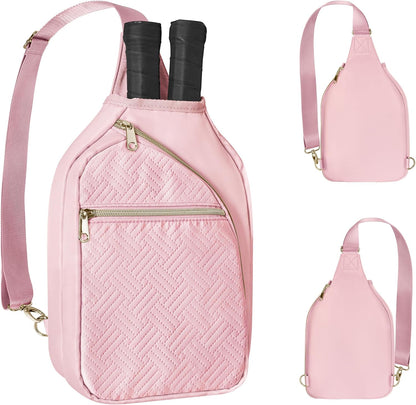 Pickleball Bag for Women, Pickleball Paddle Sling Bag with Strap