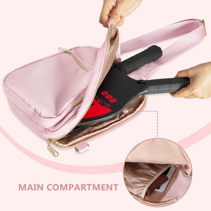 Pickleball Bag for Women, Pickleball Paddle Sling Bag with Strap