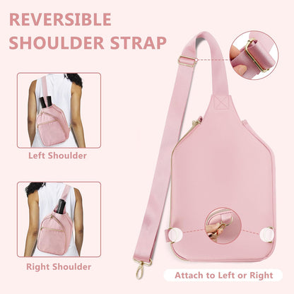 Pickleball Bag for Women, Pickleball Paddle Sling Bag with Strap