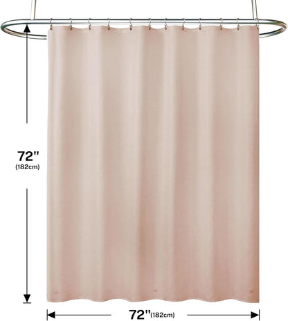 3 in 1 Shower Curtain Set, Pink Shower Curtain and Liner Set with 12 Double Sided Shower Curtain Hooks, Cloth Shower Curtains for Bathroom,Waterproof, 72" W*72" H