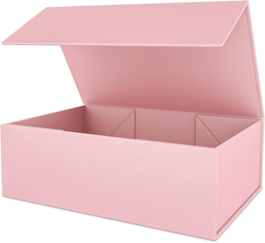 Pink Gift Box 12" x 6" x 4", Magnetic Closure Lid Gift Boxes for Presents