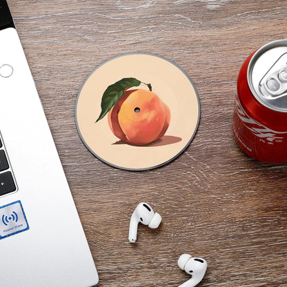 Coasters for Drinks Record Coasters Heat Resistant Drink Coaster Peach Peach Pattern CD Coaster Coffee Cup Mat Tabletop Protection Cup Pad for Bar Party Home Decoration
