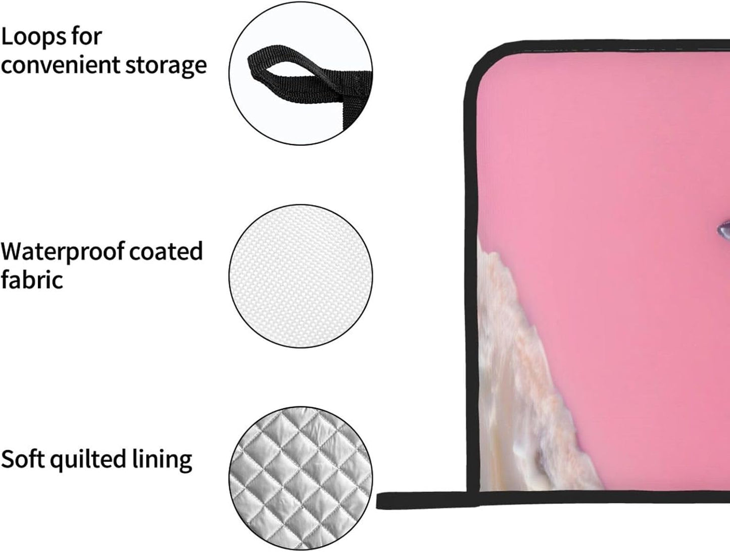 8 * 8 Inch Washable Pot Holder Set, Cooking Oven Grill Mat Accessories, Pink Sand Beach Heat Resistant Pot Holder Set of 2