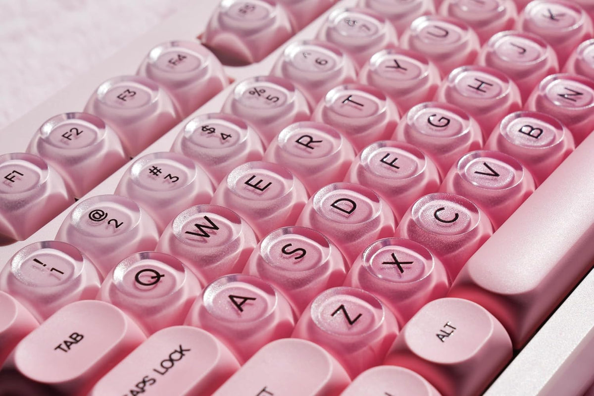 ZH980 Foundation Mechanical Keyboard,95% Pink Creamy Keyboard with Number Pad,Cute Jelly MOA Profile Keycaps,Creamy Sounding Linear Switches,Hot-Swappable,RGB Backlit
