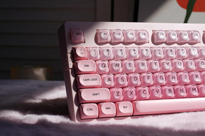 ZH980 Foundation Mechanical Keyboard,95% Pink Creamy Keyboard with Number Pad,Cute Jelly MOA Profile Keycaps,Creamy Sounding Linear Switches,Hot-Swappable,RGB Backlit