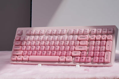 ZH980 Foundation Mechanical Keyboard,95% Pink Creamy Keyboard with Number Pad,Cute Jelly MOA Profile Keycaps,Creamy Sounding Linear Switches,Hot-Swappable,RGB Backlit