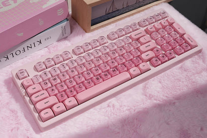 ZH980 Foundation Mechanical Keyboard,95% Pink Creamy Keyboard with Number Pad,Cute Jelly MOA Profile Keycaps,Creamy Sounding Linear Switches,Hot-Swappable,RGB Backlit