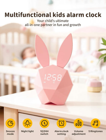 Bunny Alarm Clock for Kids,ok to Wake, Toddler Sleep Clock
