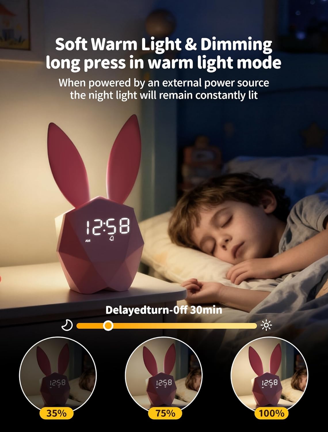 Bunny Alarm Clock for Kids,ok to Wake, Toddler Sleep Clock