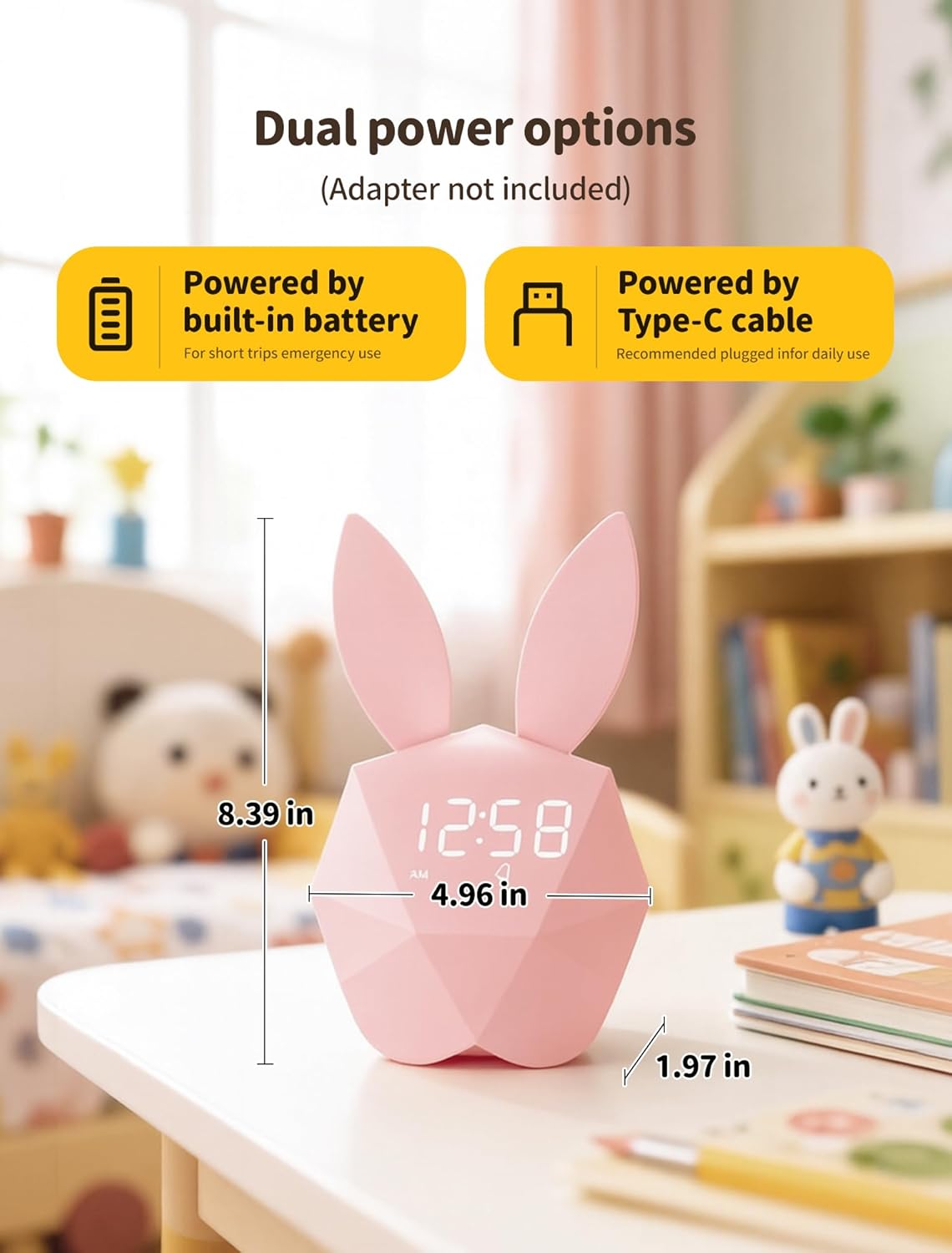 Bunny Alarm Clock for Kids,ok to Wake, Toddler Sleep Clock