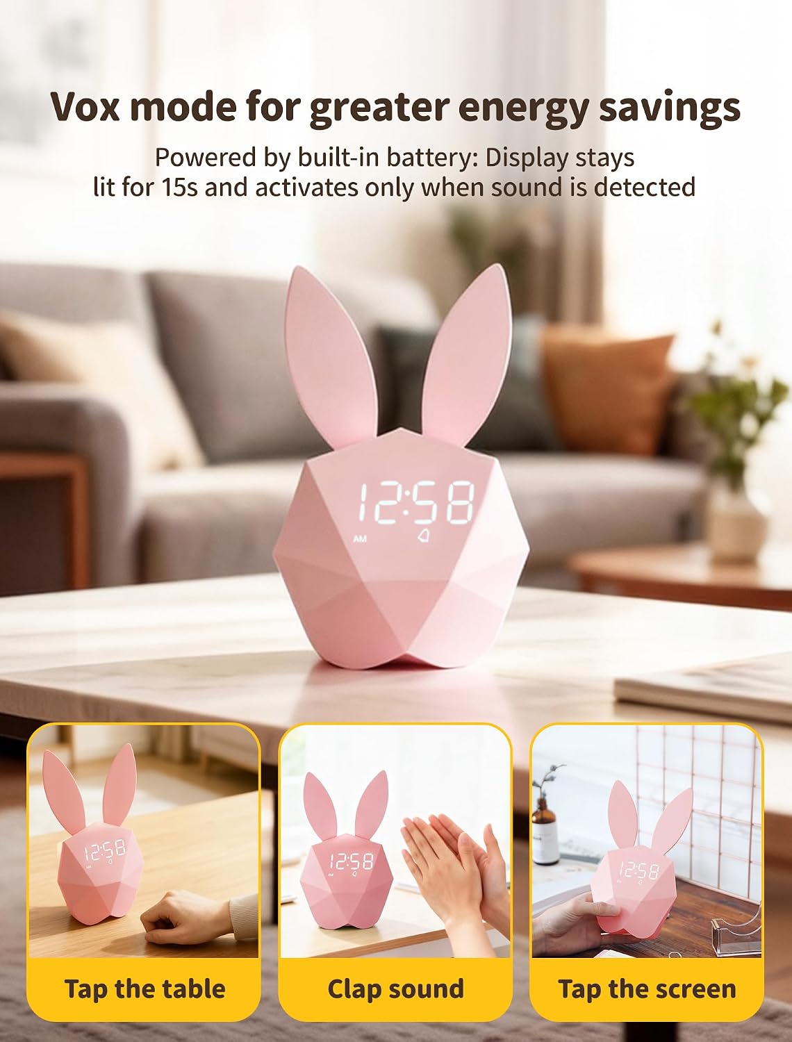 Bunny Alarm Clock for Kids,ok to Wake, Toddler Sleep Clock