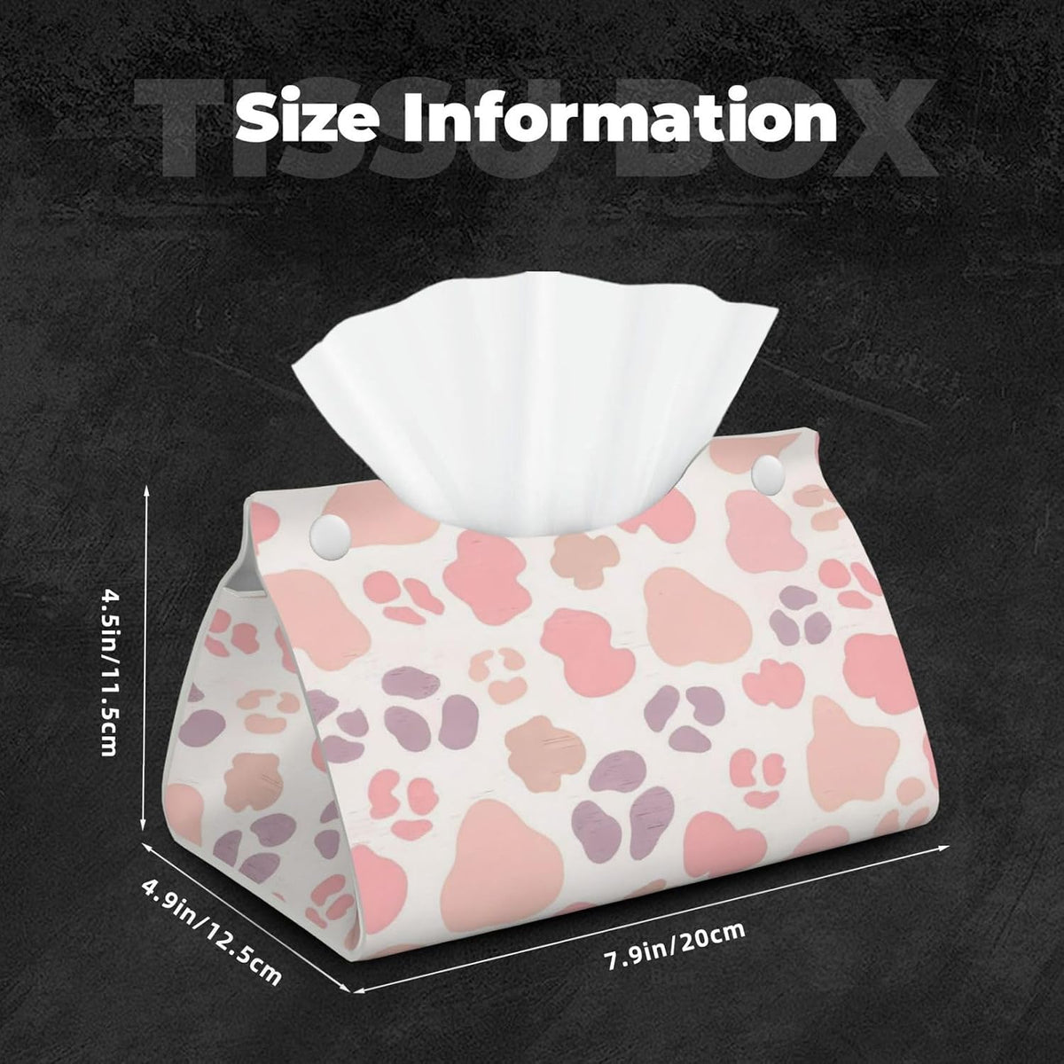 Pink Rose Gold Cheetah Skin Wild Animal Leopard Print Long Tissue Box Cover Facial Paper Holder 7.87'' x 5.12'' x 0.98''