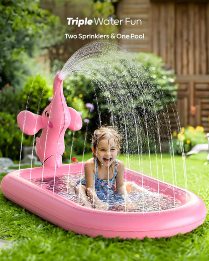 Splash Pads for Toddlers 1-3, Pink Elephant Toy