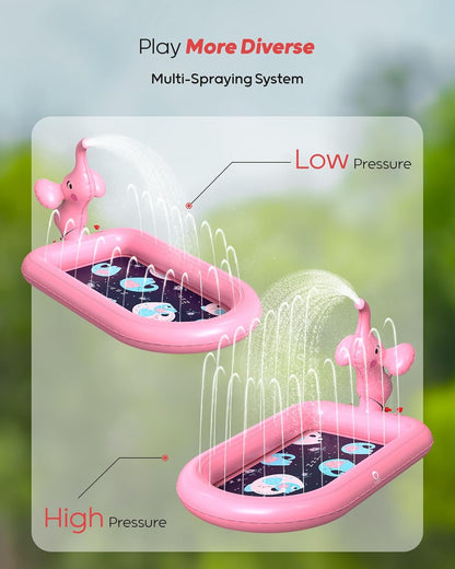 Splash Pads for Toddlers 1-3, Pink Elephant Toy