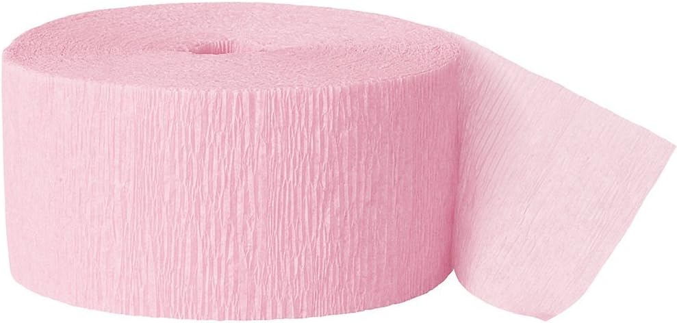 Industries Crepe Paper Streamer, 81ft, Pastel Pink