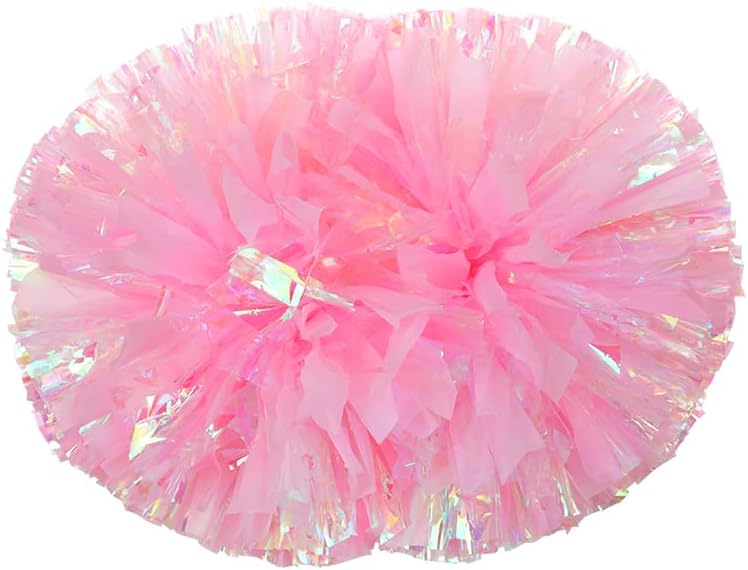 Cheerleading Pom Poms for Girls with Baton Handle, Upgrade Fluffy Cheerleader Pom Poms for Kids Adults Sport Dance Cheer Pompoms for School Game Team Spirit Cheering - 2 Pack
