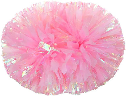 Cheerleading Pom Poms for Girls with Baton Handle, Upgrade Fluffy Cheerleader Pom Poms for Kids Adults Sport Dance Cheer Pompoms for School Game Team Spirit Cheering - 2 Pack