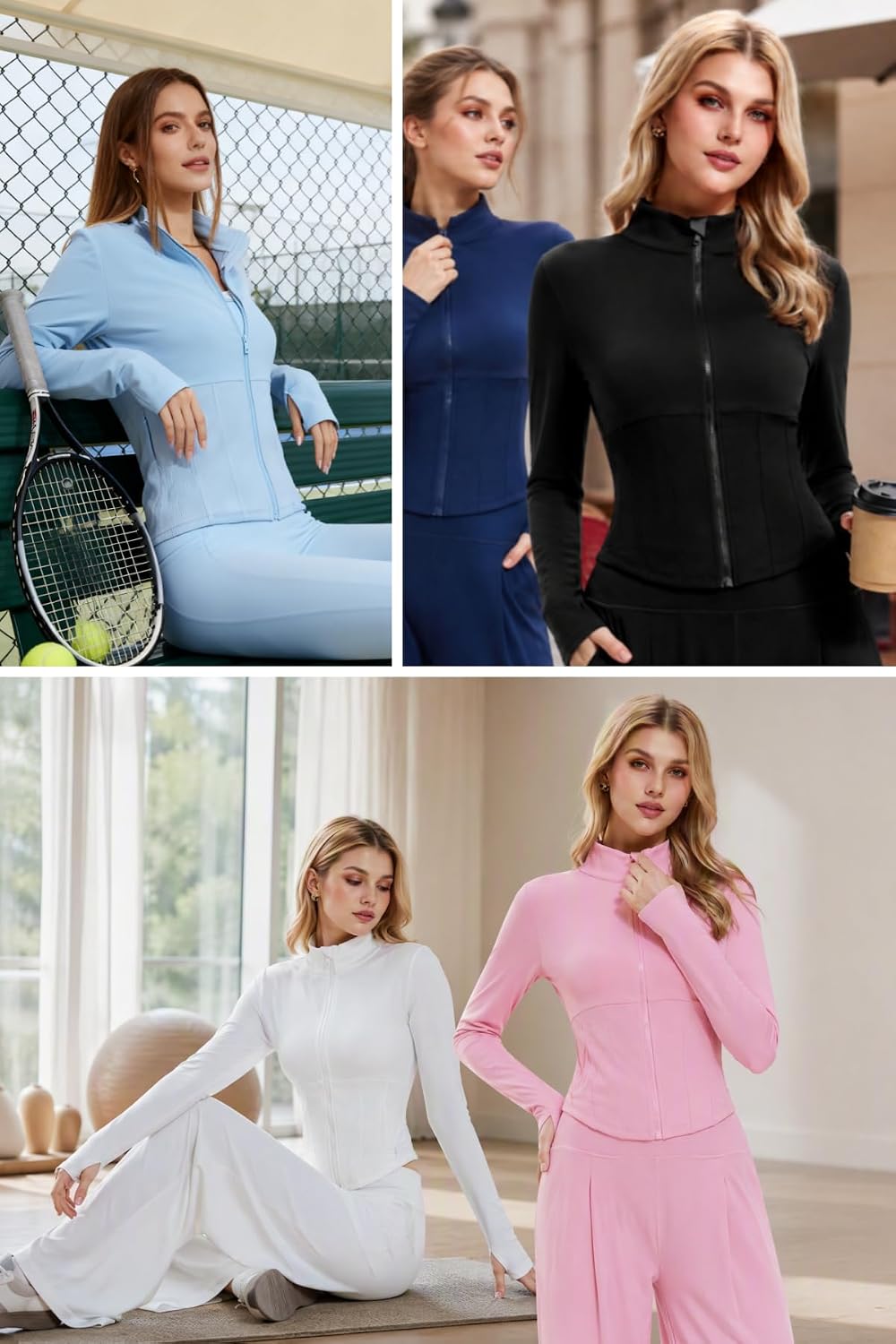 AFZ Women Corset Full Zip Athletic Cropped Jacket for Yoga Workout