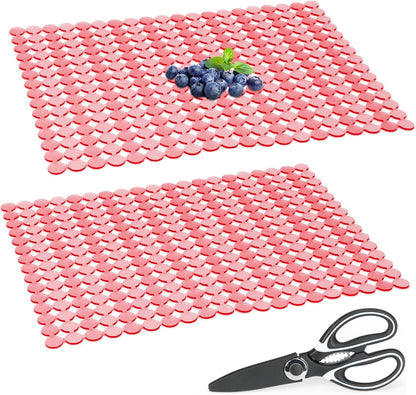 Kitchen Sink Mat for Stainless Steel/Ceramic Sinks,2 Pack with Scissors