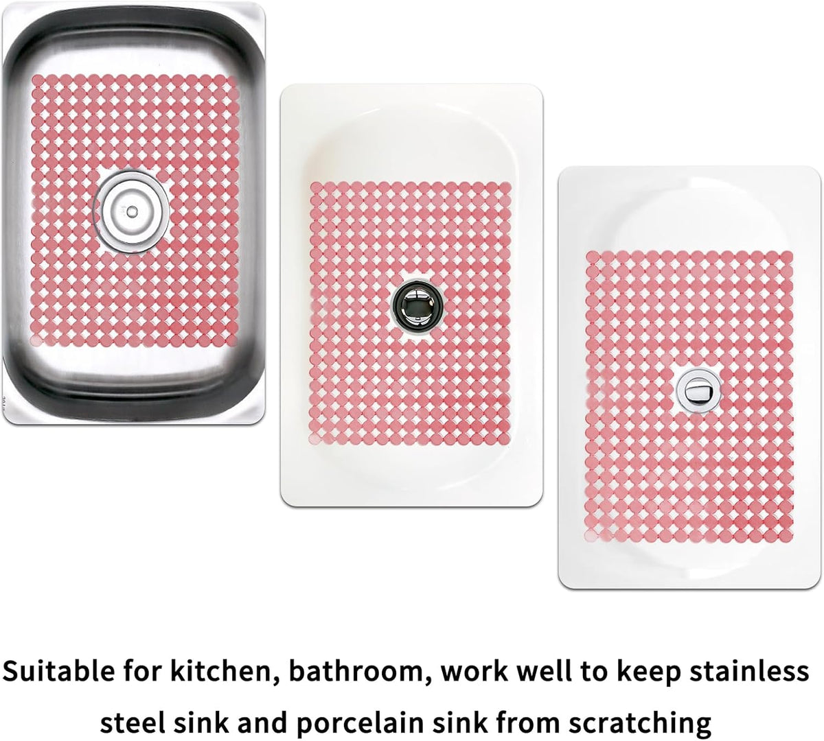 Kitchen Sink Mat for Stainless Steel/Ceramic Sinks,2 Pack with Scissors