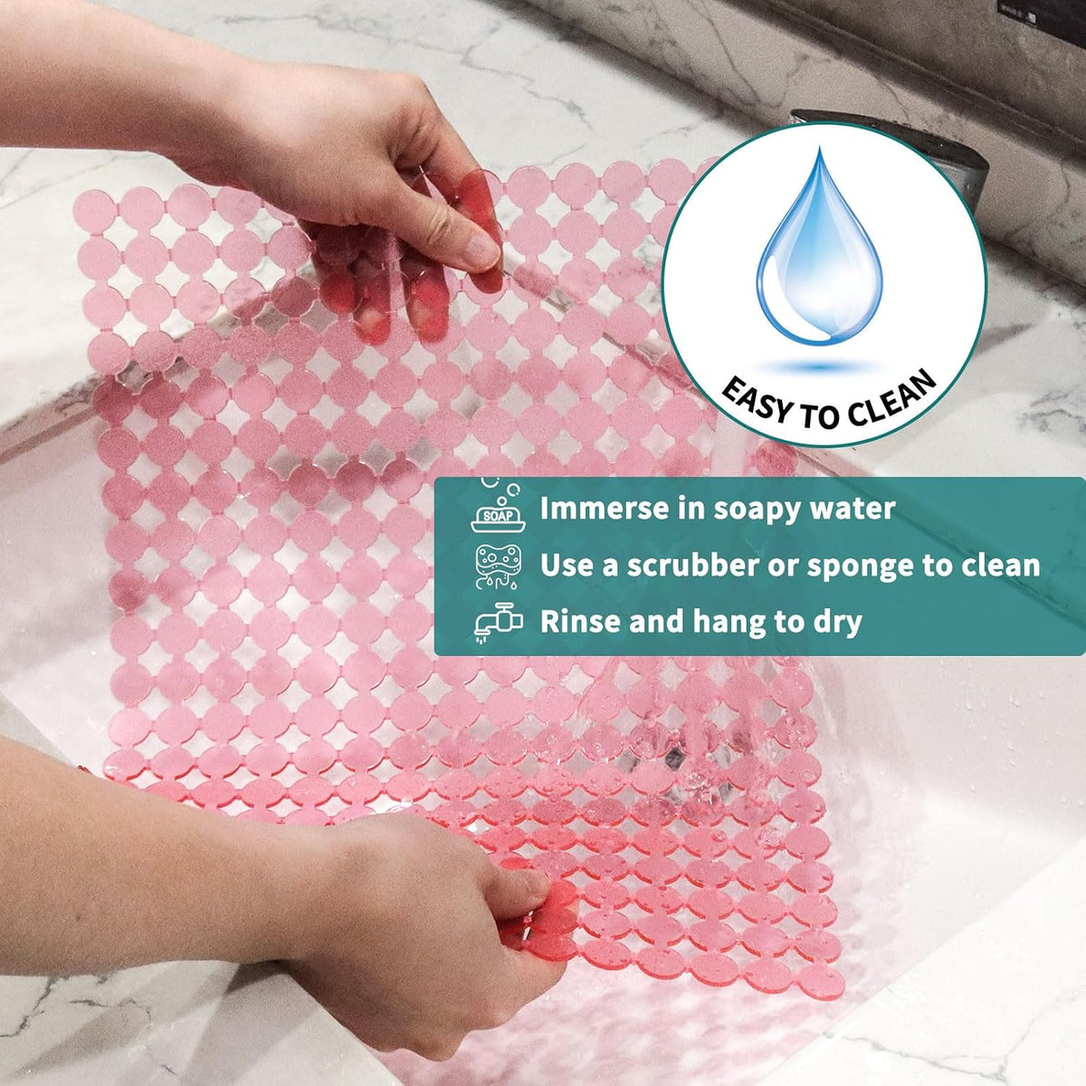 Kitchen Sink Mat for Stainless Steel/Ceramic Sinks,2 Pack with Scissors