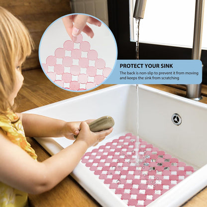 Kitchen Sink Mat for Stainless Steel/Ceramic Sinks,2 Pack with Scissors