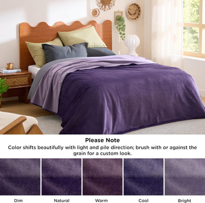 Bedsure Waterproof Blanket for Couch - Soft Flannel Fleece Couch Cover Throw Blanket for Large Dogs Pet Leakproof, Protector for Camping, Travel, 50"x60", Eggplant
