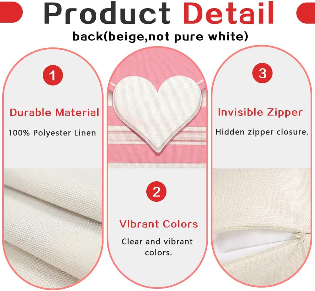 Valentines Throw Pillow Cover 12x20 Inch Striped Envelope Red Heart