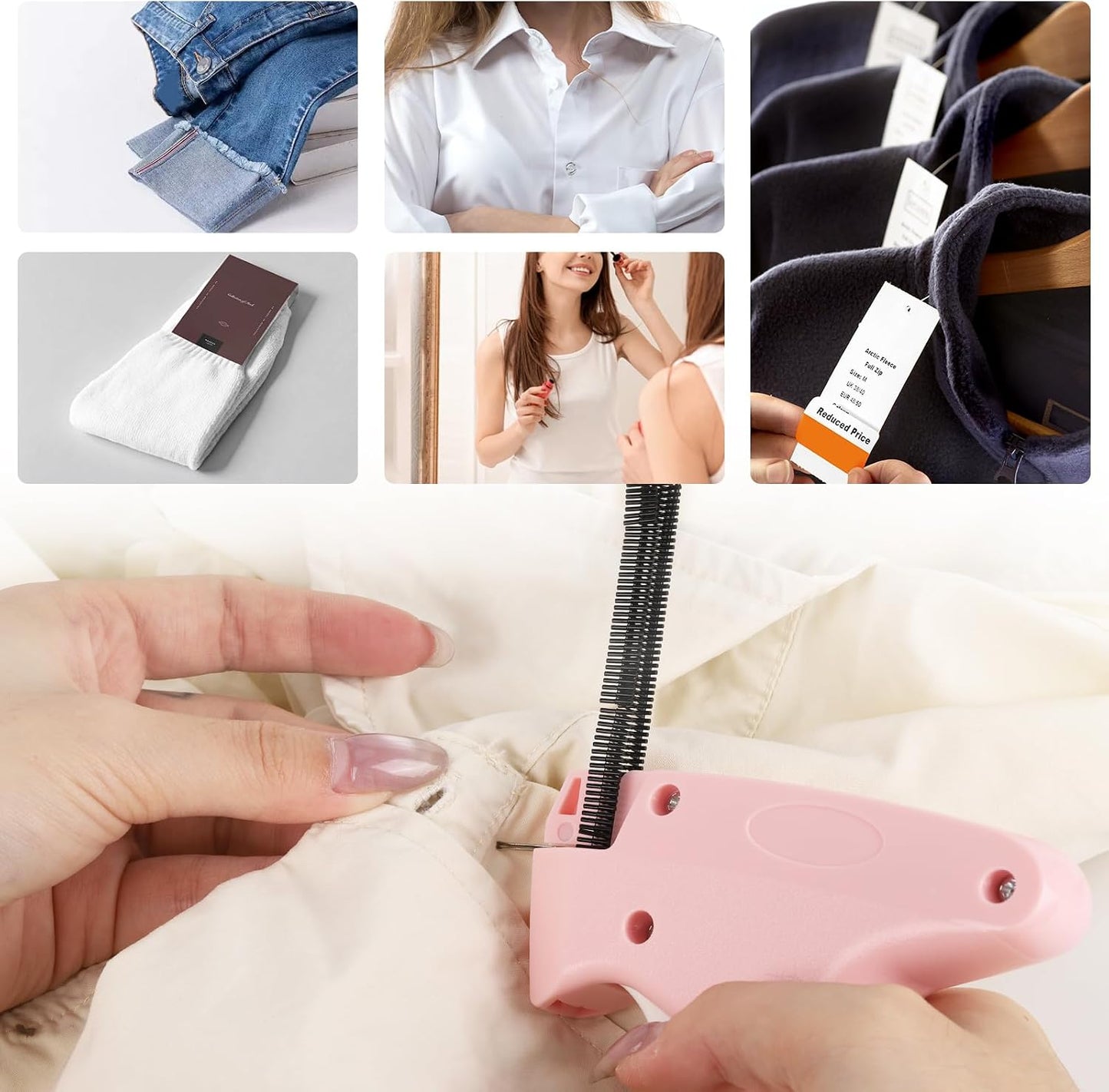 2 Pack Stitch Gun for Clothes, Stitchy Microstitch Tag Gun Quick Clothing Fixer - Sewing Kit Includes 10 Needle, 4000 Fasteners (Pink)