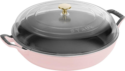 Cast Iron 3.5-qt Braiser with Glass Lid - Peony Pink