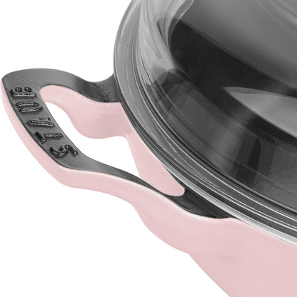 Cast Iron 3.5-qt Braiser with Glass Lid - Peony Pink