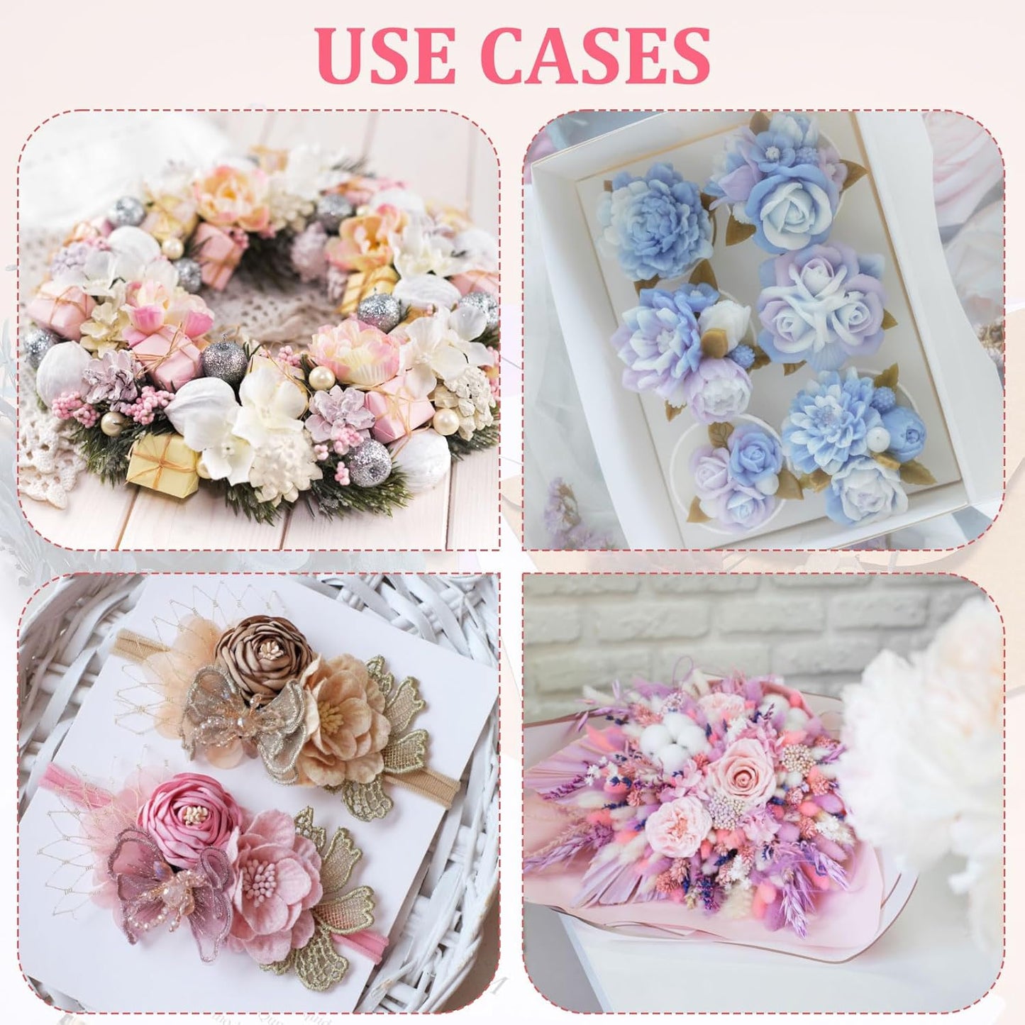Dried Hydrangea Flower, 10g Natural Pressed Flowers Real Hydrangeas Petals for DIY Resin Crafts Card Floral Gift Candle Making Decor, Gradient Pink Gray