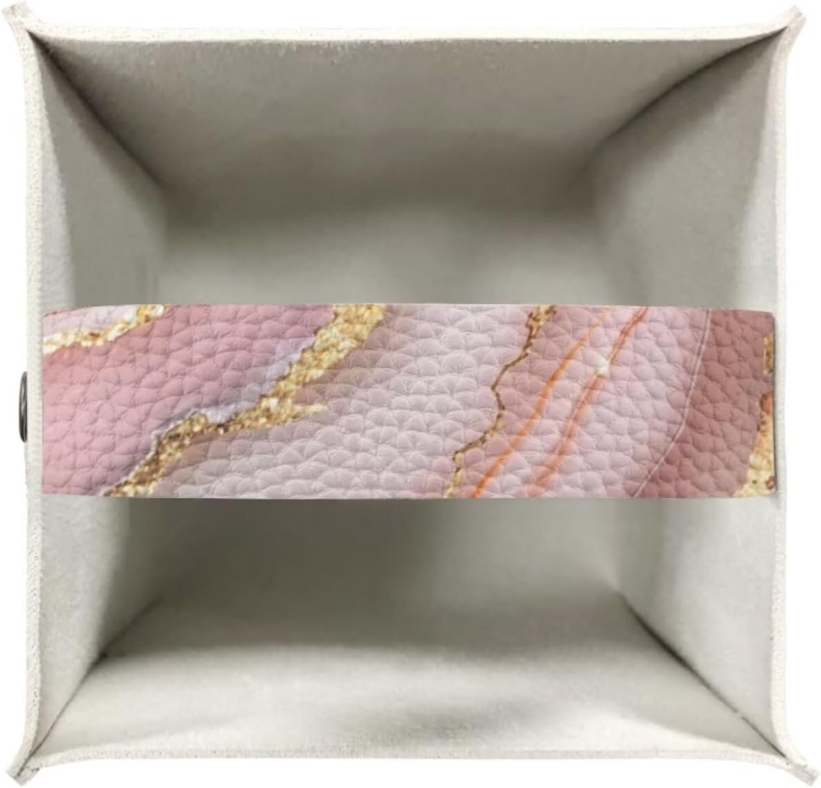 Pink Marble Cute Tissue Box Cover Modern Tissue Case Facial Paper Organizers Dispenser 5.1x5.5Inch PU Tissue Boxes for Desk Decor