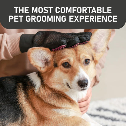 Pet Grooming Gloves for Dogs and Cats - Grooming Mitt for Dogs -Cat Gloves - Hair Removal Bruh - All Hair Types