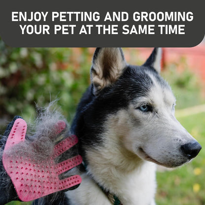 Pet Grooming Gloves for Dogs and Cats - Grooming Mitt for Dogs -Cat Gloves - Hair Removal Bruh - All Hair Types