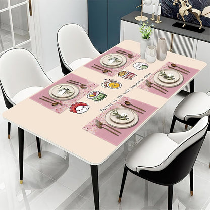 Japanese Cherry Blossom Placemats Set of 6 Washable Table Mats for Kitchen Dining Table,Heat-Resistant Pink Flowers Place Mats for Indoor Outdoor Party Holiday Decoration