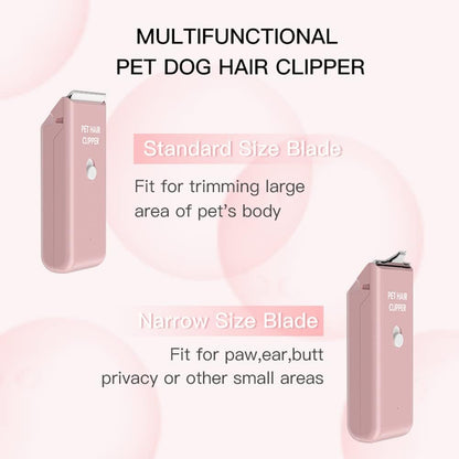 Feet Hair Trimmer, Dog Clippers,Quiet Washable USB Rechargeable Cordless Dog Grooming Kit,Electric Pets Hair Trimmers Shaver Shears for Dogs and Cats Pink