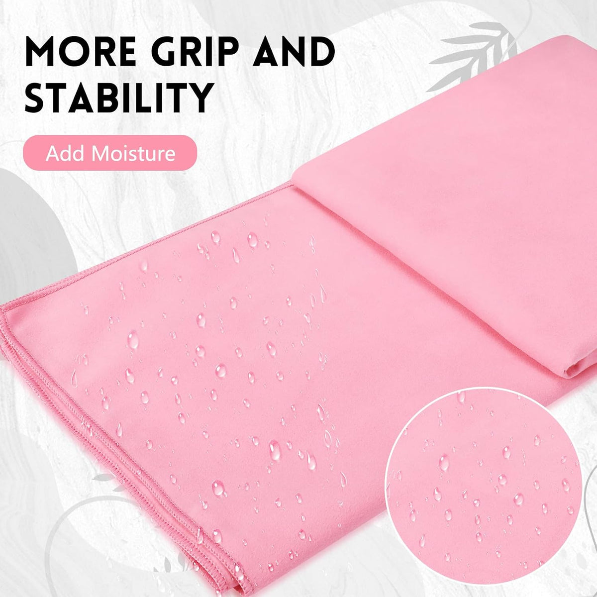 4 Pack 72 x 24 Inch Non Slip Microfiber Yoga Mat Towels, Pink