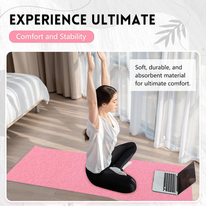 4 Pack 72 x 24 Inch Non Slip Microfiber Yoga Mat Towels, Pink