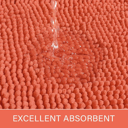 Luxury Bathroom Rug Shaggy Bath Mat 24 x 60 Inch, Peach