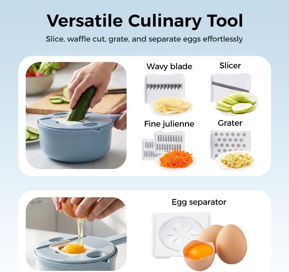 Vegetable Chopper, 2026 Upgraded 12 in 1 Multifunctional Food Chopper with Container, Vegetable Cutter for Onion, Tomato, Salad, Kitchen Gadgets Accessories (pink)