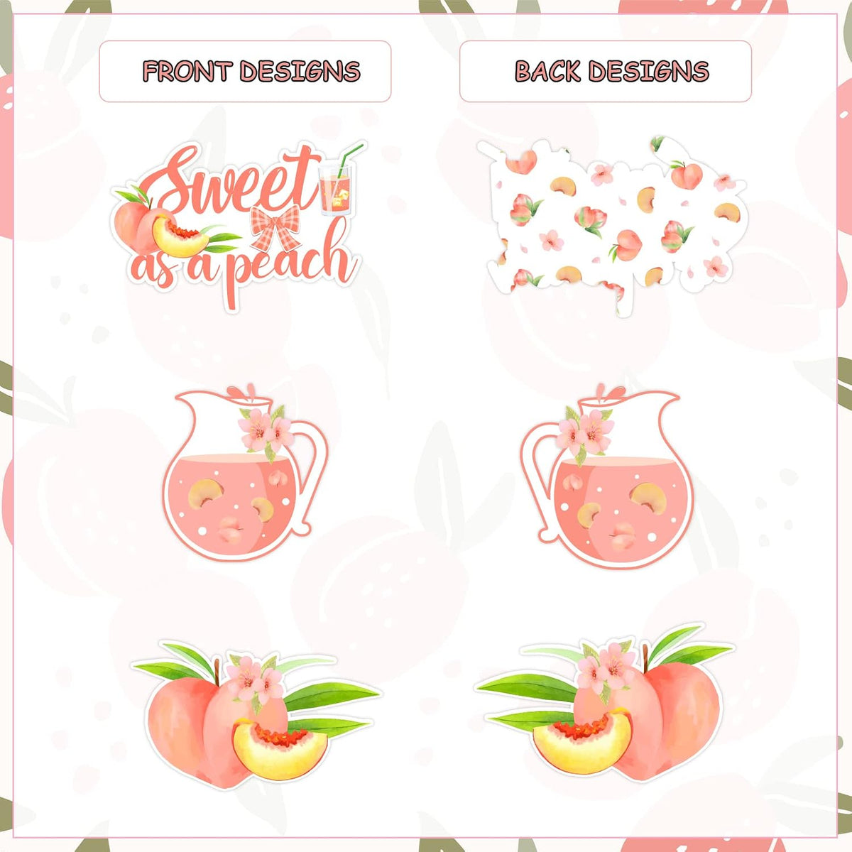 Peach Baby Shower Decorations, 24pcs Sweet As a Peach Table Centerpiece Sticks Double-Sided Printing for Fruits Baby Shower Birthday Party Wedding Table Supplies