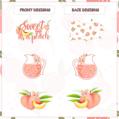 Peach Baby Shower Decorations, 24pcs Sweet As a Peach Table Centerpiece Sticks Double-Sided Printing for Fruits Baby Shower Birthday Party Wedding Table Supplies